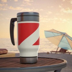 Flag Stainless Steel Travel Mug with Handle, 14oz